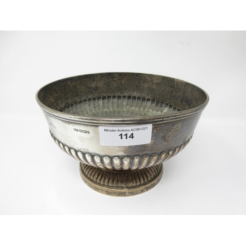 114 - An Edward VII silver Rose Bowl of semi-fluted form, Sheffield 1901, 515 gms, 8 in