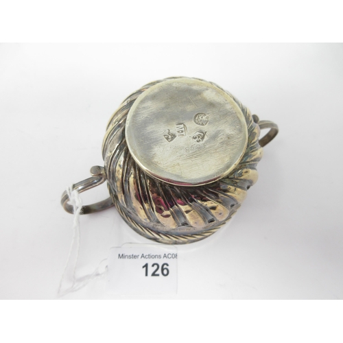 126 - An early silver small two handled Porringer with gadroon embossing, engraved initials, S.D. to C.S. ... 