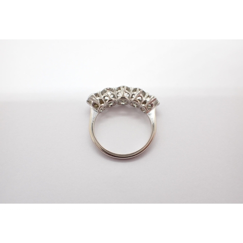 177 - A Diamond five stone Ring claw-set graduated old-cut stones, estimated total diamond weight 2.50cts ... 