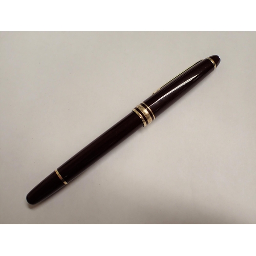 221 - A Mont Blanc Fountain Pen the Meisterstuck 'Hommage a Frédéric Chopin in burgundy with gold trim num... 