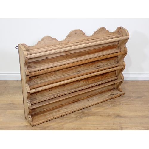 36 - An antique pine Plate Rack 3ft 8in x 2ft 7in