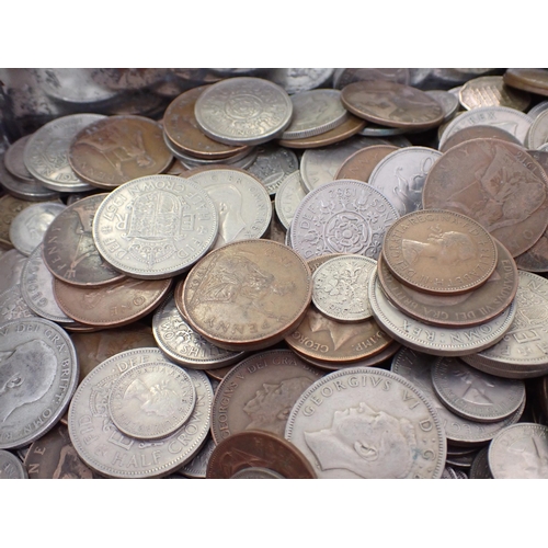 411 - A quantity of mainly British pre decimal coins, to include a selection of pre 47 silver issues and a... 