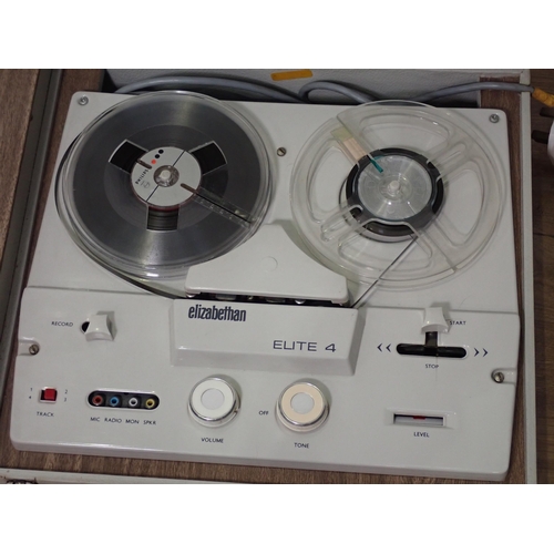 421 - A Elizabethan Elite 4 four track portable reel to reel Tape Recorder with microphone