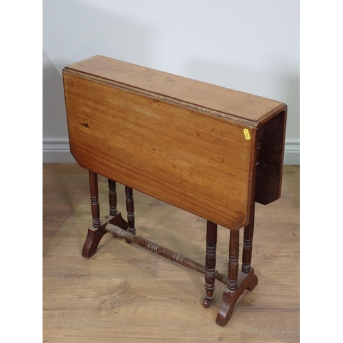 430 - An Edwardian mahogany and inlaid Corner Cupboard, a Victorian Sutherland Table and a 19th Century ma... 