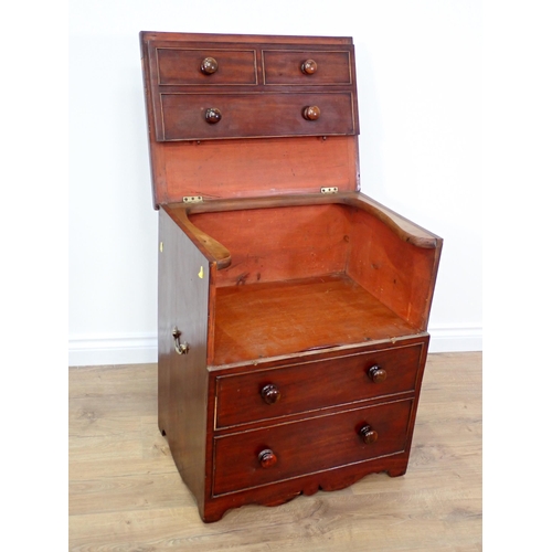 458 - A 19th Century mahogany Commode 2ft 3in H x 1ft 11in W