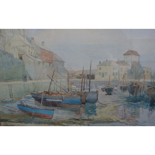 516 - GRAHAM THORLES. Railway Terrace, mixed media on paper, 14 x 18in; a marine scene by E. Desrundy; a C... 