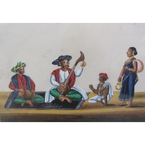 524 - INDIAN SCHOOL. Portraits of figures and craftsmen, on micah, laid down on mounts; two (2)