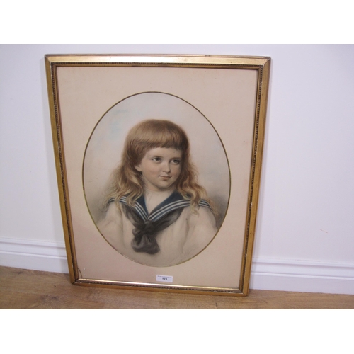 525 - ALEXANDER BLACKLEY. Portrait sketch of a child, quarter-length, wearing sailor's costume, signed and... 