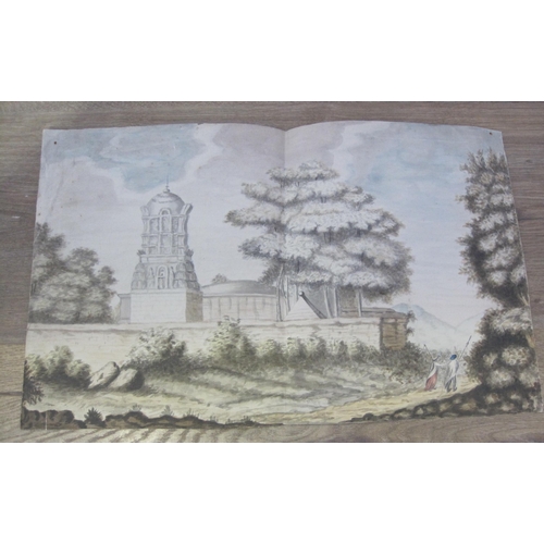 529 - SIR GORE OUSELEY Bt. By a Bridge, India, inscribed and dated 1788 in lower margin, watercolour, unfr... 