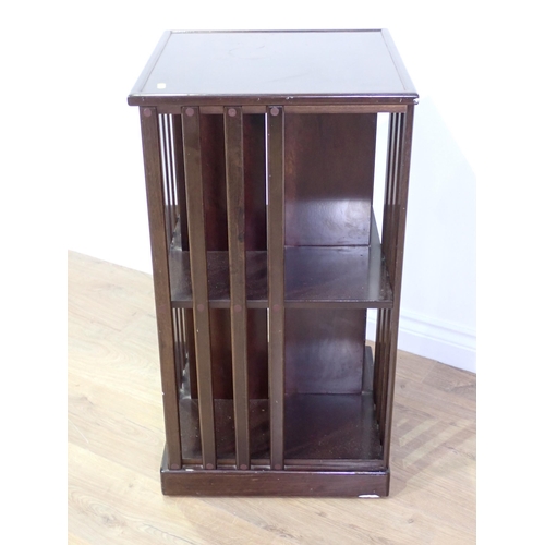 572 - A mahogany revolving Bookcase 2ft 8in H x 1ft 5in W