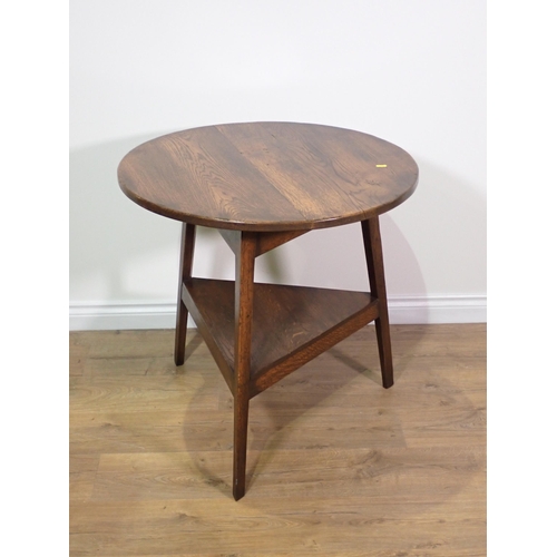 59 - An oak Cricket Table 2ft 6in D x 2ft 6in H