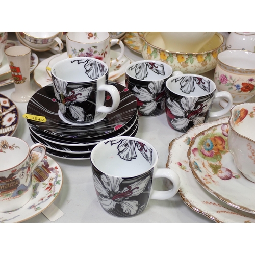 608 - A quantity of various Teaware including a Royal Crown derby Trio, Paragon Teaware, etc.