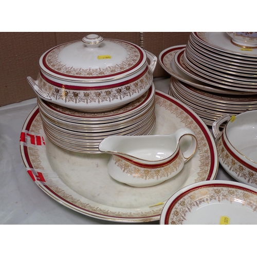 616 - A George Jones Crescent China part Dinner Service, Meat plate is chipped and discoloured, and a part... 