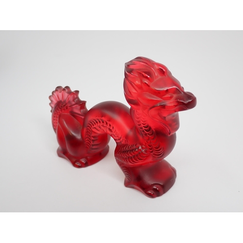 680 - A boxed Lalique red glass Dragon