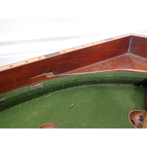 683 - A 19th Century mahogany Bar Billiards Table, two Cues and a set of Balls