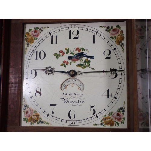 704 - A 19th Century oak 30 hour Longcase Clock with painted dial 7ft 2in H