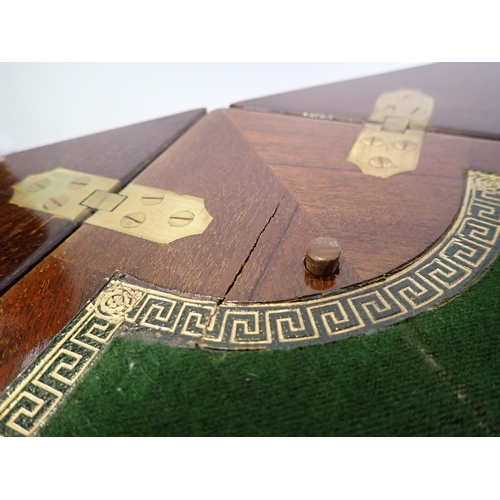 71 - An Edwardian mahogany and inlaid Envelope Card Table with urn decoration fitted single drawer mounte... 