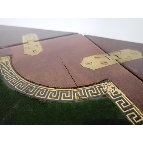 71 - An Edwardian mahogany and inlaid Envelope Card Table with urn decoration fitted single drawer mounte... 