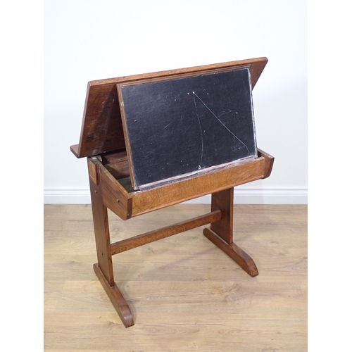 721 - An oak School Desk 2ft 4in W x 2ft H