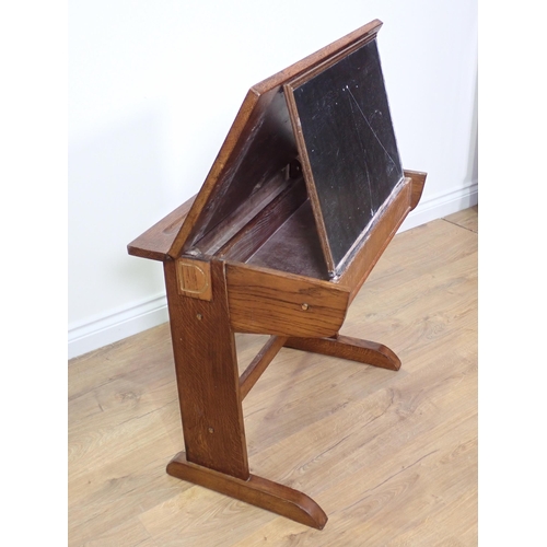 721 - An oak School Desk 2ft 4in W x 2ft H