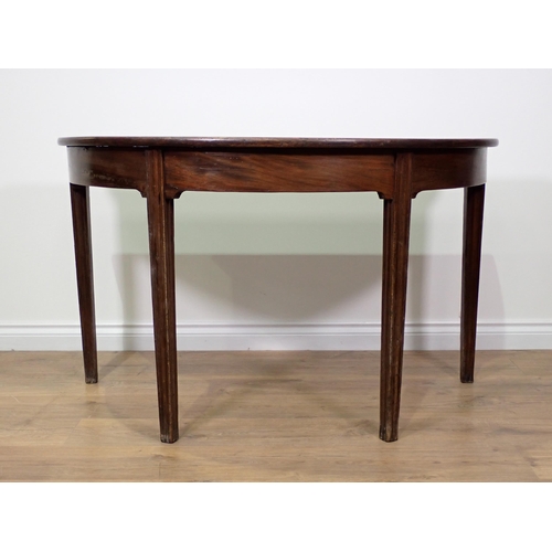 724 - A 19th Century mahogany demi-lune Side Table 4ft W x 2ft 5in H