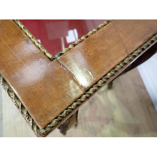 736 - A French kingwood veneered Bijouterie Table with gilt metal mounts on cabriole supports 2ft 10in H x... 