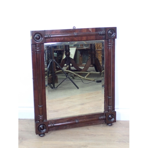 805 - A Victorian mahogany framed Wall Mirror 2ft 3in x 1ft 10in