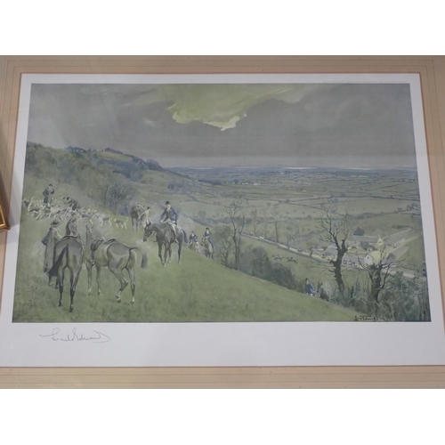 830A - AFTER SIR ALFRED MUNNINGS P.R.A. The Belvoir Hunt, Point-to-Point Meeting, colour reproduction, Pl. ... 