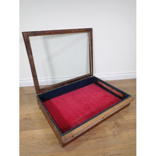 92 - An oak framed table top Display Case 2ft 4in W x 6in H