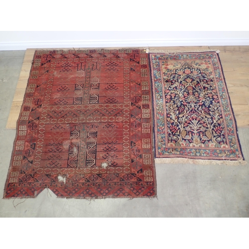 94 - A red ground Rug and a blue ground Rug (both A/F)