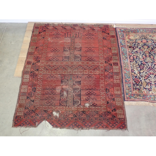 94 - A red ground Rug and a blue ground Rug (both A/F)