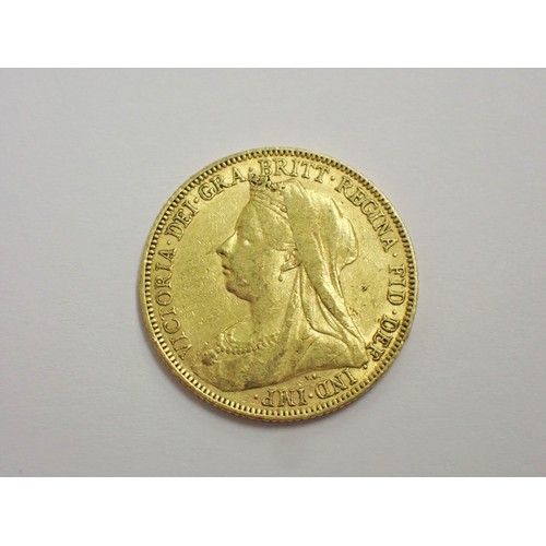 337 - Queen Victoria, Veiled Head Sovereign, Melbourne Mint, 1901