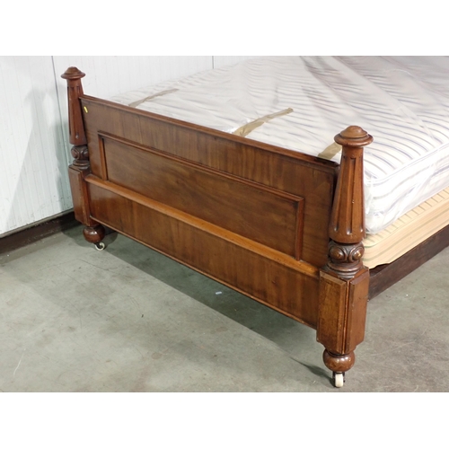 21 - A mahogany half-tester double Bed made from Victorian and later timber 8ft 1in H x 5ft W