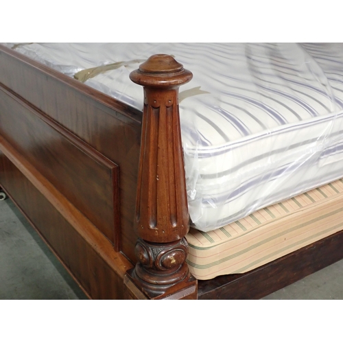 21 - A mahogany half-tester double Bed made from Victorian and later timber 8ft 1in H x 5ft W