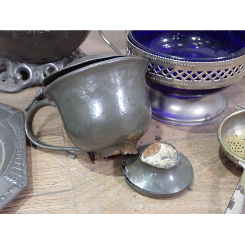 322 - A Warming Pan, various Ewers, Candlestick, Cooking Pot, etc.