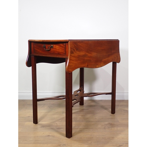 323 - A George III mahogany Pembroke Table with shaped top fitted end drawer mounted upon square supports ... 