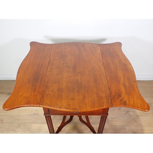 323 - A George III mahogany Pembroke Table with shaped top fitted end drawer mounted upon square supports ... 