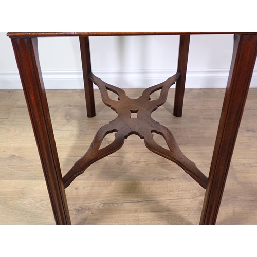 323 - A George III mahogany Pembroke Table with shaped top fitted end drawer mounted upon square supports ... 