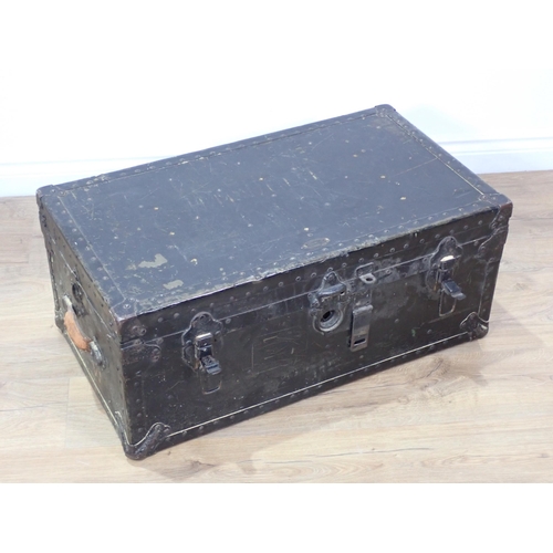 336 - An American Hardware Co. Luggage Trunk 2ft 7in W x 1ft 1in H