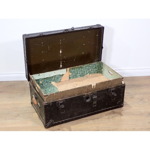 336 - An American Hardware Co. Luggage Trunk 2ft 7in W x 1ft 1in H