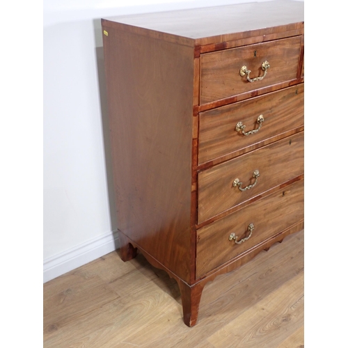 340 - A 19th Century mahogany Chest of two short and three long graduated drawers 3ft 5in H x 3ft 4in W