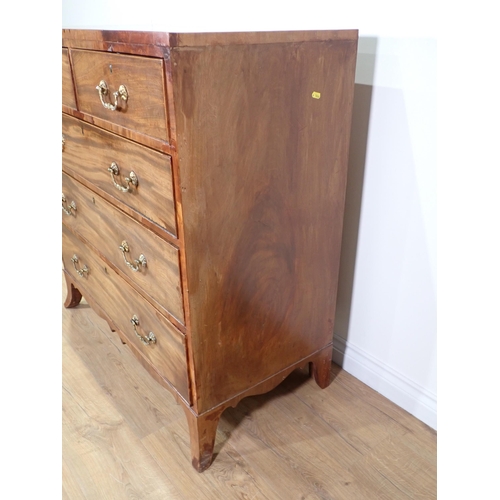 340 - A 19th Century mahogany Chest of two short and three long graduated drawers 3ft 5in H x 3ft 4in W