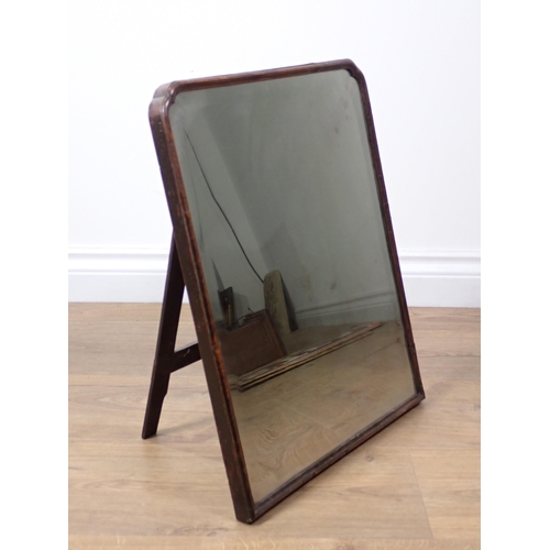 345 - An 18th Century mahogany framed Easel Mirror with bevelled plate 1ft 7in H x 1ft 3in W