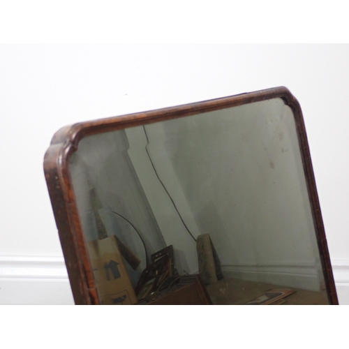 345 - An 18th Century mahogany framed Easel Mirror with bevelled plate 1ft 7in H x 1ft 3in W