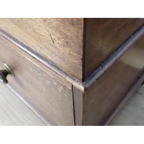 363 - A Georgian mahogany Mule Chest fitted single drawer on shallow arched supports 3ft 3in W x 2ft 5in H