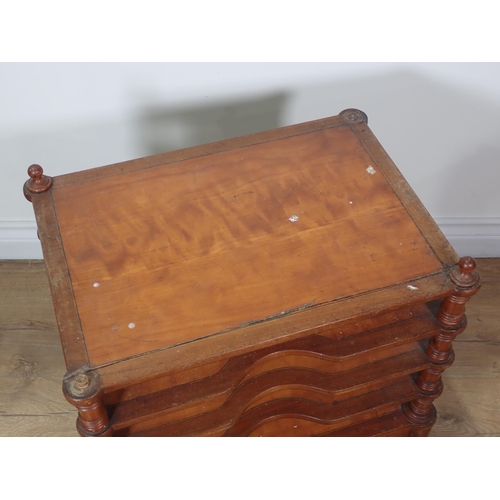 384 - A 19th Century mahogany and satinwood Music Canterbury of four shelves above drawer to base A/F 1ft ... 