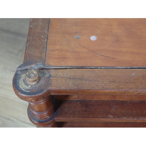 384 - A 19th Century mahogany and satinwood Music Canterbury of four shelves above drawer to base A/F 1ft ... 