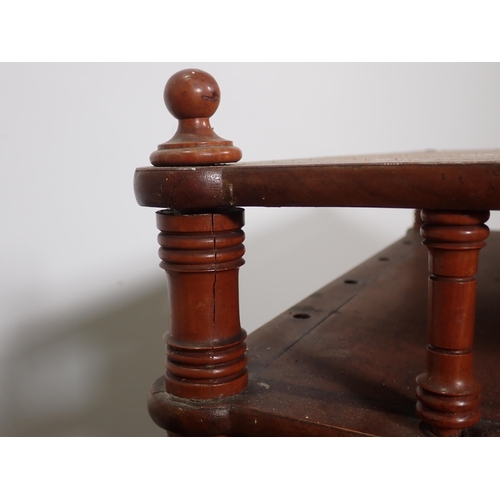 384 - A 19th Century mahogany and satinwood Music Canterbury of four shelves above drawer to base A/F 1ft ... 