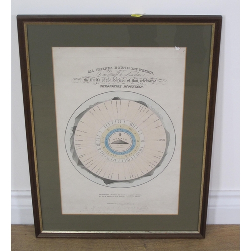 406 - A printed Map titled 'All Friends around the Wrekin', coloured, published by Robt. Darton, Holborn H... 