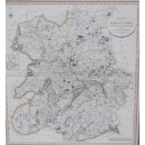 406 - A printed Map titled 'All Friends around the Wrekin', coloured, published by Robt. Darton, Holborn H... 